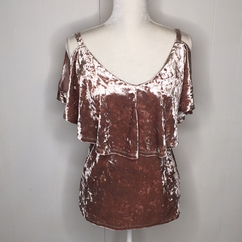 Cable & Gauge Top Sz S Velvet Blush Pink Gypsy